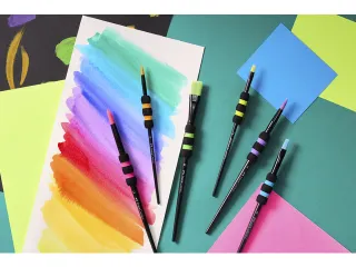 Penselen Faber-Castell Soft Touch zwart set 6 stuks - 3