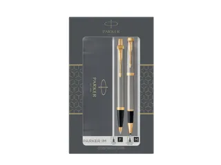 Balpen en Rollerpen Parker IM brushed metal GT medium 2 stuks - 2