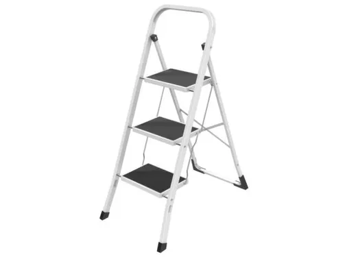 vouwtrapje,3treden m. antislipmatten,HxBxD 1040x465x730mm,wit,staal