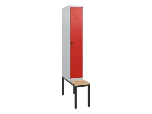 locker met bank,HxBxD 1950x300x815mm,1vak,vak B 300mm,draaigrendel