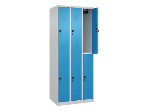 dubbeldekse locker,HxBxD 1850x750x500mm,3x2vak.,vak B 250mm