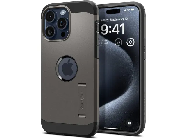 Spigen Tough Armor MagSafe Apple iPhone 15 Pro Max Hoesje Gunmetal