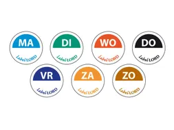 PL Daglabel Etiket Woensdag 25x25 mm Flush 1000st