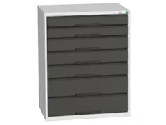 ladekast HxBxD 1000x800x550mm 7laden romp RAL7035 front RAL7016