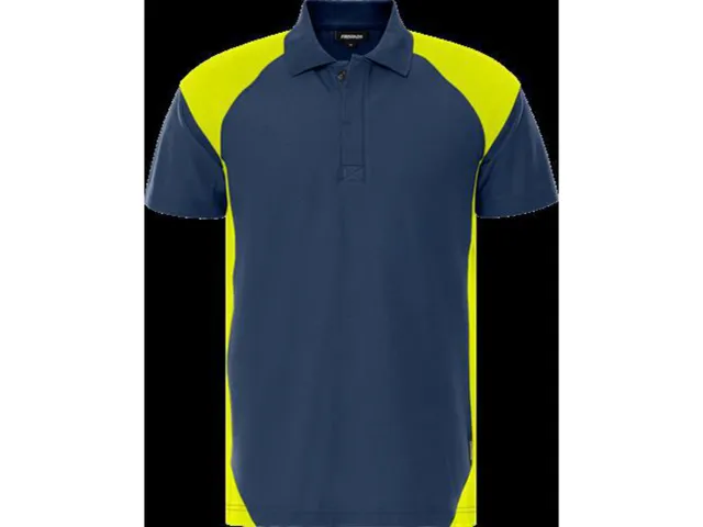 Fristads 7047 GPM polo, blauw/geel, maat M, per stuk