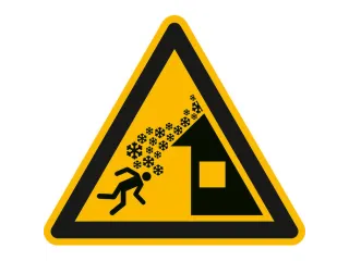 waarschuwingsbord,v. binnen/buiten,Waarschuwing voor daklawine - 1