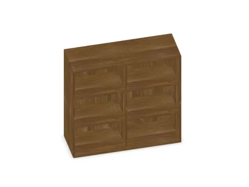 kantoorstelling,HxBxD 1150x1200x430mm,2xhouten vloer,decor romp noten
