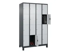 lockerkast,HxBxD 1950x1200x500mm,4x4vakken,vak B 300mm,cil.-slot