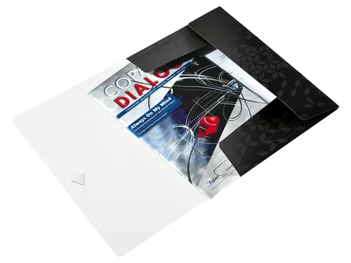 Elastomap Leitz WOW A4 3 kleppen PP zwart