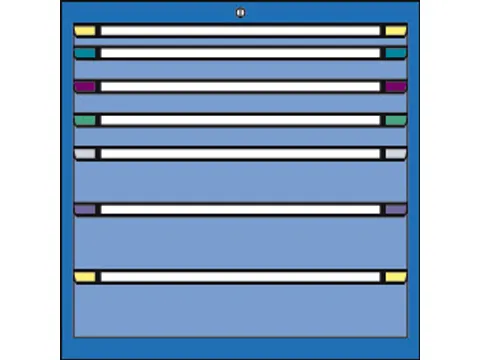 armoire à tiroirs HxlxP 800x605x695mm RAL7035 face avant RAL7035