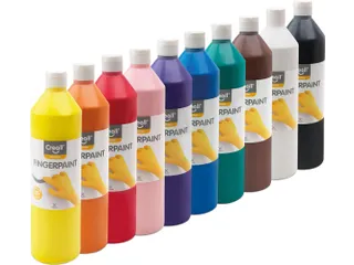 vingerverf Happy set met 10 flesjes 750 ml assorti - 1