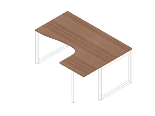 hoek-bureau,HxBxD 730x1600x1200mm,blad canaletto-hout