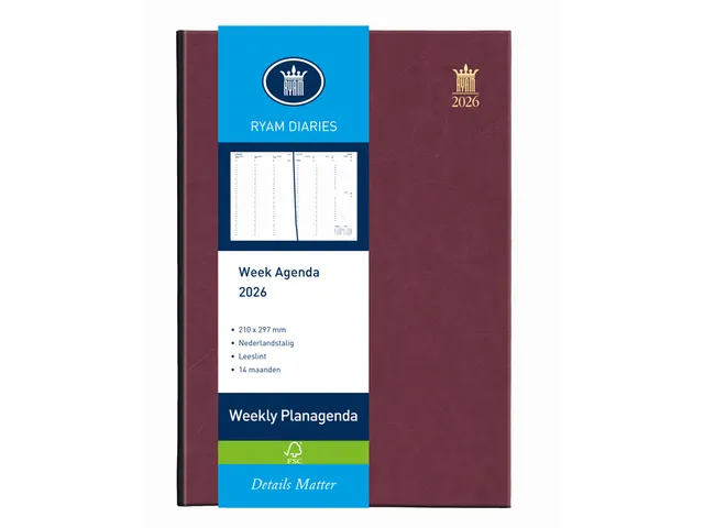 Agenda 2027 Ryam Weekly 7d/2p bordeaux
