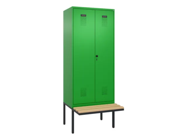 locker met bank,voor scheiding van kleding,HxBxD 2120x800x815mm,2vak