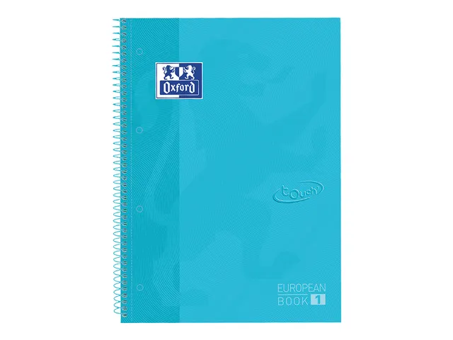 Oxford Touch Notizbuch A4, 60 Blätter, Karo, 5 Stück-Packung Umschlag Farbenmix