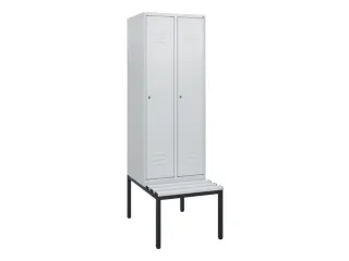 locker met bank,HxBxD 1950x600x815mm,2vak,vak B 300mm,cil.-slot - 1