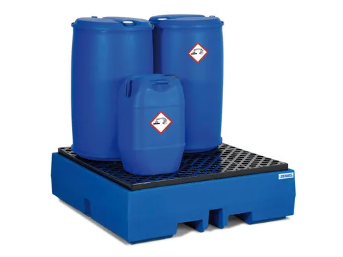 PE-opvangbak,v. 4x200l vat,opvangvol. 405l,HxBxD 350x1300x1300mm