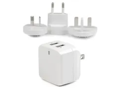 2-poorts USB-lader hoog vermogen (17W/3,4A) reislader (int.) wit