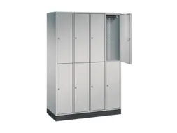 Dubbeldekse garderobekast,HxBxD 1950x1220x500mm,4x2vak.,vak B 260mm