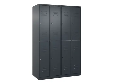 dubbeldekse locker,HxBxD 1850x1200x500mm,4x2vak.,vak B 300mm,cil.-slot
