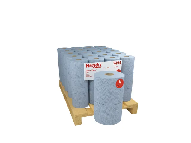 Poetsrol WypAll L10 1-laags 18,3cmx239m 630 vel blauw 7494 Pallet