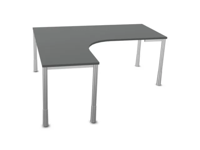 bureau à retour à hauteur réglable,MS-gris foncé