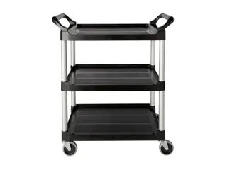Serveerwagen Rubbermaid met 10cm zwenkwielen zwart - 3