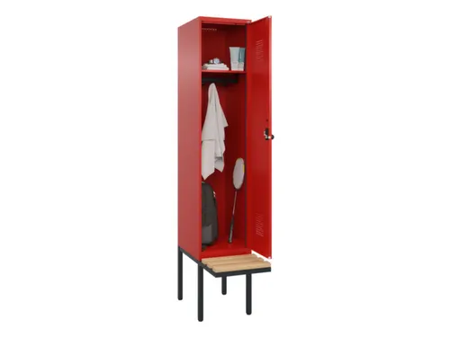 locker met bank,HxBxD 2120x400x815mm,1vak,vak B 400mm,draaigrendel