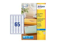 Etiket Avery J8551-25 38.1x21.2mm transparant 1625stuks