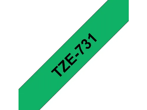 Labeltape Brother P-touch TZe-731 standaard 12mm zwart op groen