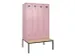 locker met bank,voor scheiding van kleding,HxBxD 2120x1200x815mm,4vak