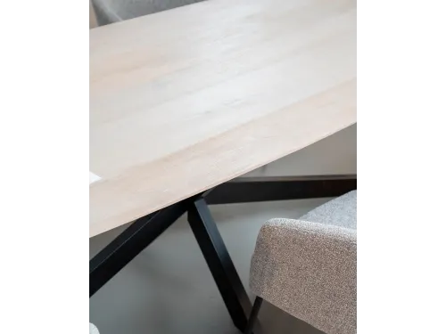 Vergadertafel Harper Deens Ovaal 200x100cm Naturel blad met Spinpoot