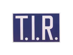 aanwijzingsbord,T.I.R.,PVC,blauw/wit,om te verlijmen,HxB 250x400mm
