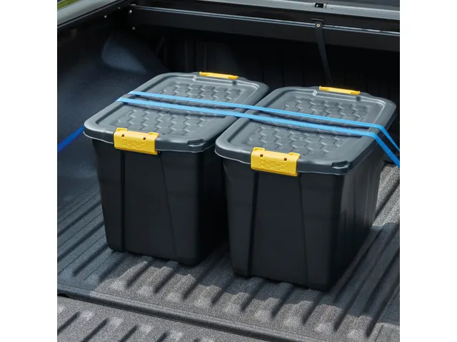 Boîte de rangement robuste 60L avec poignées Noir