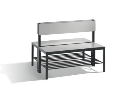 omkleedbank,HxLxD 796x1000x760mm,HPL zilvergrijs,frame staal RAL7021