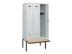 locker met bank,HxBxD 1950x900x815mm,3vak,vak B 300mm,cilinderslot