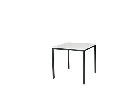 Domino Basic Tafel Vaste Hoogte 800x800mm Grijs 25mm Zwart 4-Poots