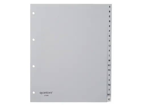 Tabbladen Quantore A4 4-gaats 20-delig met alfabet breed PP