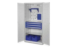 werkplaatskast,HxBxD 1950x1000x600mm,3xStalen bodem,2lade(n),RAL5010