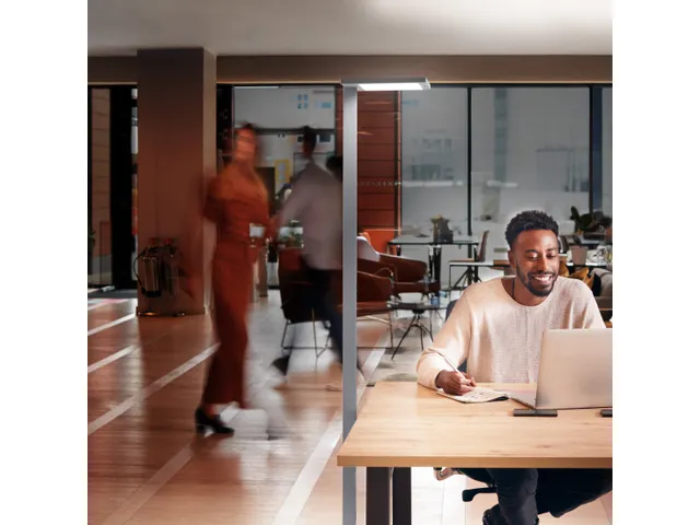 Luctra LED Vloerlamp Vitawork Up 17.000 lm Zilver - Zwart