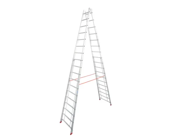 Bokladder Dubbelzijdig Aluminium 5.20m 2x18sporten Alu Scharnieren