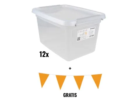 ACTION: 12 x DONAU Home boîte de rangement, 15 l + GRATUIT 1 x Guirla