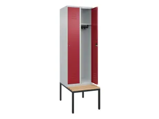 locker met bank,HxBxD 2120x600x815mm,2vak,vak B 300mm,cil.-slot - 2