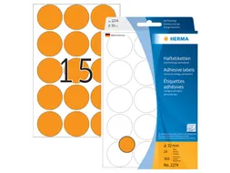 HERMA 2274 Multipurpose etiketten Rond 32mm Fluor Oranje 360 stuks