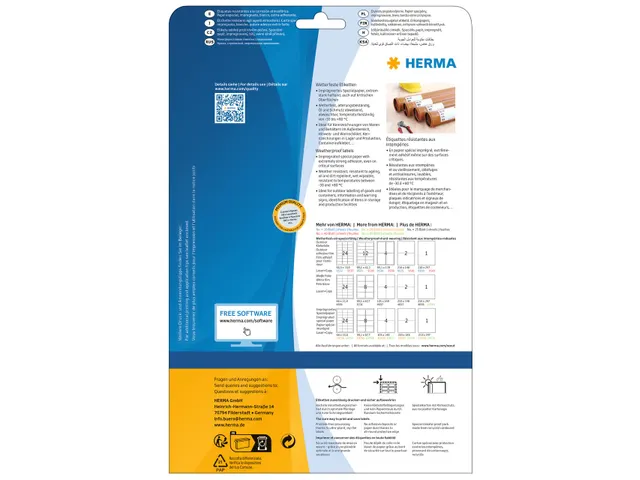 HERMA 10796 Weerbestendige etiketten A4 105x148mm Wit 80 stuks