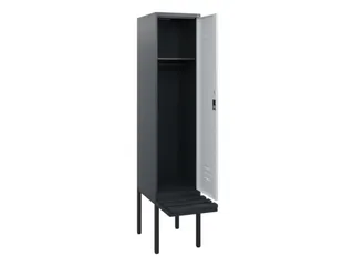 locker met bank,HxBxD 1950x400x815mm,1vak,vak B 400mm,draaigrendel - 2