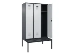 locker met bank,HxBxD 2120x1200x815mm,3vak,vak B 400mm,cilinderslot