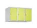 opzetkast,v. locker,3vak.,vak B 300mm,HxBxD 500x900x500mm,cilinderslot