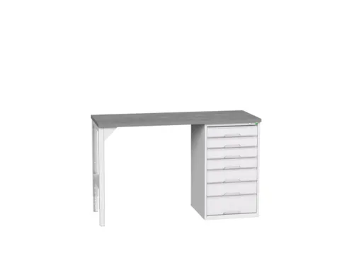 werkbank,HxBxD 930x1500x600mm,linoleumblad,2voeten/1container