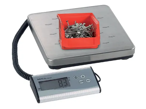 Pakketweger MAUL Cargo 120kg metalen plateau 27x27cm +9V batterij zilv